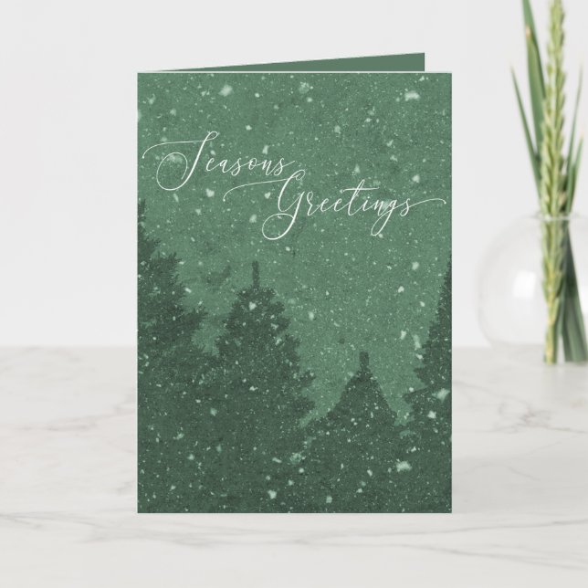 Cartes Pour Fêtes Annuelles Élégant Entreprise Affaires Vacances Vert clair (Devant)