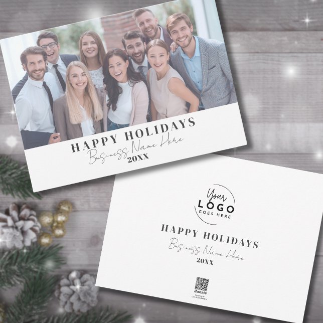 Cartes Pour Fêtes Annuelles Élégant entreprise Noël heureux (Elegant Corporate Business Christmas Happy Holiday Card)