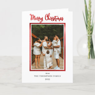 Cartes Pour Fêtes Annuelles Elégant et élégant Faux Foil Photo Joyeux Noël