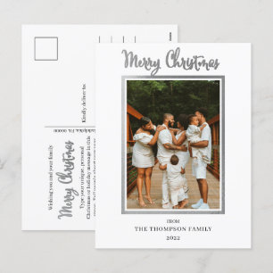 Cartes Pour Fêtes Annuelles Elégant et élégant Faux Foil Photo Joyeux Noël