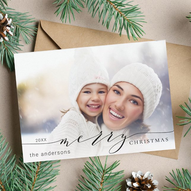 Cartes Pour Fêtes Annuelles Elégant et moderne Joyeux Noël photo (Créateur téléchargé)