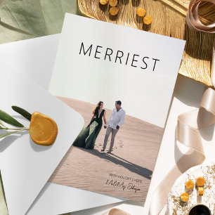 Cartes Pour Fêtes Annuelles Élégant et moderne Mr & Mrs 2 Photos Noël