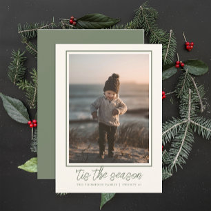 Cartes Pour Fêtes Annuelles Élégant et personnalisé Sage Vert Noël