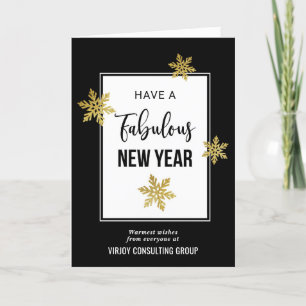 Cartes Pour Fêtes Annuelles Élégant Fabuleux Nouvel An Festif Gold Snowflakes