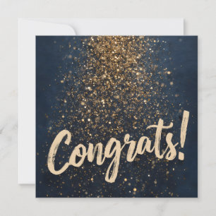 Cartes Pour Fêtes Annuelles Élégant "Félicitations !" Salutation avec Golden C