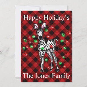 Cartes Pour Fêtes Annuelles Elégant feu de scintillement festif de Noël Zebra