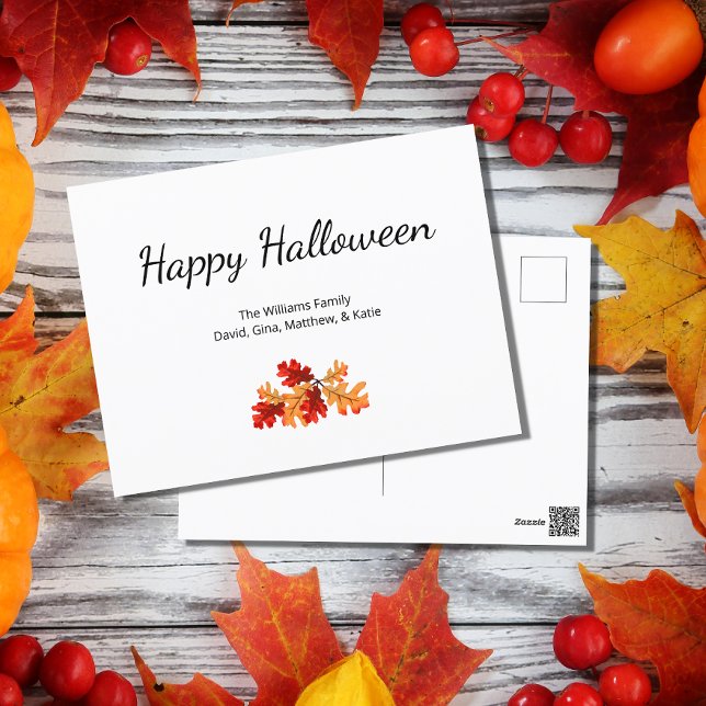 Cartes Pour Fêtes Annuelles Élégant feuillage d'automne Joyeux Halloween (Créateur téléchargé)