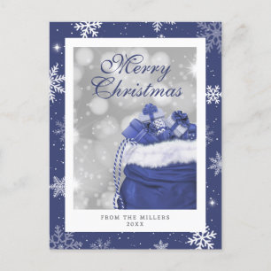Cartes Pour Fêtes Annuelles Élégant Fléau de neige bleu moderne Joyeux Noël