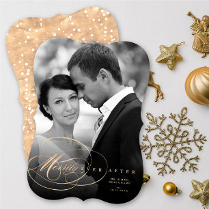 Cartes Pour Fêtes Annuelles Élégant Fleurit Merrily Jamais Après Mariage Photo