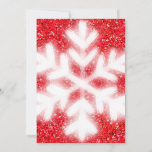 Cartes Pour Fêtes Annuelles Élégant flocon blanc parties scintillant rouge
