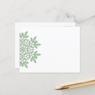 Cartes Pour Fêtes Annuelles Élégant Flocon de neige (Pin de Sage)