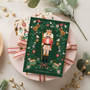 Cartes Pour Fêtes Annuelles Élégant floral Noisette de Noël Ballet Musical