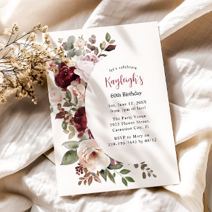 Cartes Pour Fêtes Annuelles Élégant floral rose et rouge pour un anniversaire