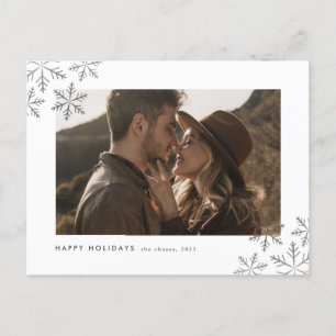 Cartes Pour Fêtes Annuelles Élégant Foil Moderne Snowflakes Photo