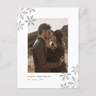 Cartes Pour Fêtes Annuelles Élégant Foil Moderne Snowflakes Photo
