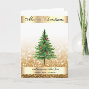 Cartes Pour Fêtes Annuelles Elégant, Glittery Bokeh Christmas Tree