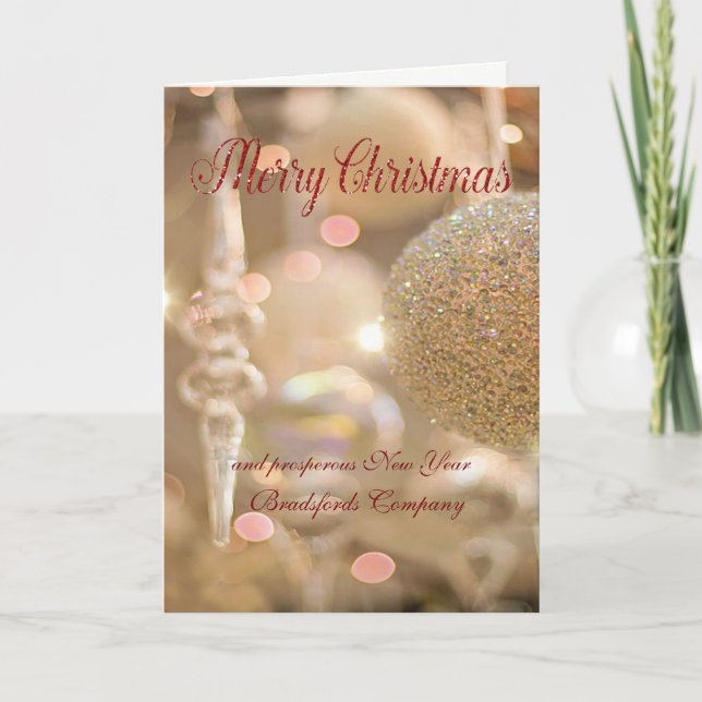 Cartes Pour Fêtes Annuelles Elegant Glittery Christmas Ball, Company (Devant)