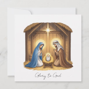 Cartes Pour Fêtes Annuelles Élégant Gloire Religieuse À Dieu Noël chrétien