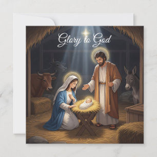 Cartes Pour Fêtes Annuelles Élégant Gloire Religieuse À Dieu Noël chrétien