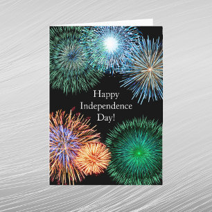 Cartes Pour Fêtes Annuelles Elégant Gold Fireworks Jour de l'indépendance grap