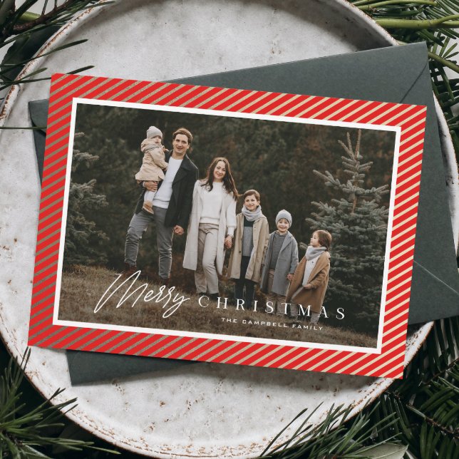 Cartes Pour Fêtes Annuelles Elegant Gold Joyeux Noël Photo (Créateur téléchargé)