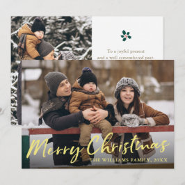 Cartes Pour Fêtes Annuelles Élégant Gold Script Joyeux Noël 2 Photo