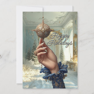Cartes Pour Fêtes Annuelles Elegant Hand & Ornament Holiday Card