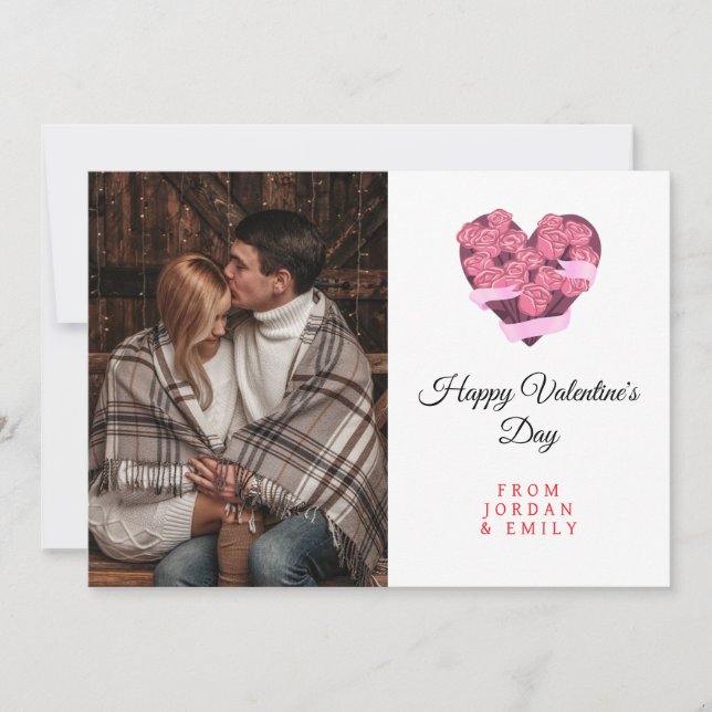 Cartes Pour Fêtes Annuelles Elegant Heart Happy Valentine's Day Photo (Devant)