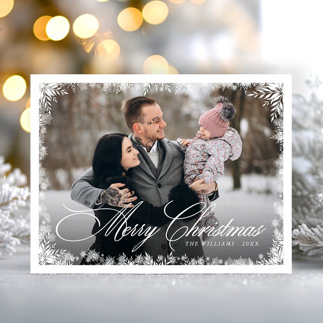 Cartes Pour Fêtes Annuelles Élégant hiver photo de Noël moderne (Créateur téléchargé)