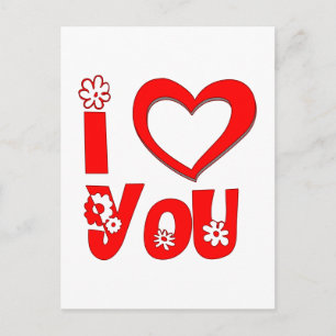 Cartes Pour Fêtes Annuelles Élégant Je T'Aime Rouge Minimaliste