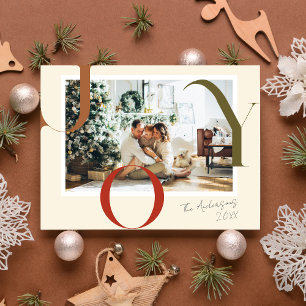 Cartes Pour Fêtes Annuelles Elegant JOY Boho Joyeux Noël Famille Photo