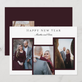 Cartes Pour Fêtes Annuelles Élégant Joyeux Jour de l'An Script 3 Photo Collage