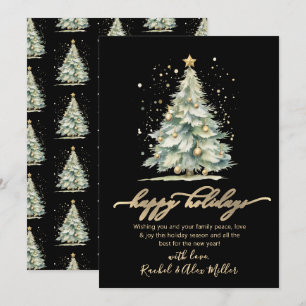 Cartes Pour Fêtes Annuelles Elégant Joyeux Joyeux Jours Arbre Script Non Photo