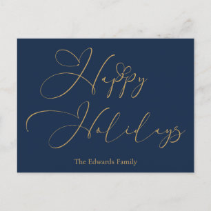 Cartes Pour Fêtes Annuelles Elégant Joyeux Joyeux Vacances Or Calligraphie Coe