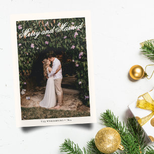 Cartes Pour Fêtes Annuelles Élégant Joyeux Mariage Photo de Noël