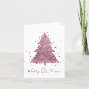 Cartes Pour Fêtes Annuelles Élégant Joyeux Noël Dusty Mauve Pink Tree