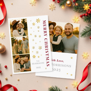 Cartes Pour Fêtes Annuelles Élégant Joyeux Noël Famille Photo Flocon de neige