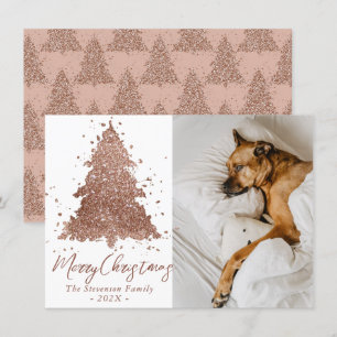 Cartes Pour Fêtes Annuelles Élégant Joyeux Noël   Glam Rose Gold Photo