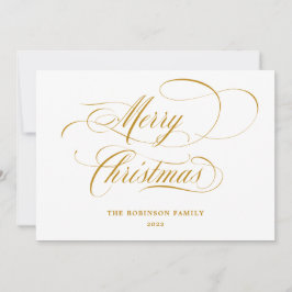 Cartes Pour Fêtes Annuelles Élégant Joyeux Noël Gold Script Typographie