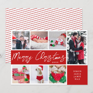 Cartes Pour Fêtes Annuelles Élégant Joyeux Noël personnalisé Collage photo