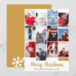 Cartes Pour Fêtes Annuelles Élégant Joyeux Noël personnalisé Collage photo