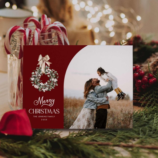 Cartes Pour Fêtes Annuelles Élégant Joyeux Noël Photo (Elegant Christmas Photo Post Card)