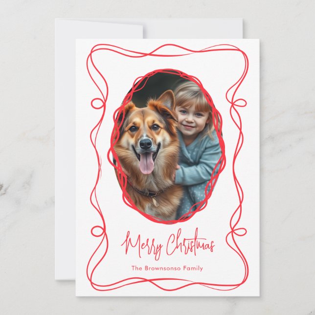 Cartes Pour Fêtes Annuelles Élégant Joyeux Noël Photo (Devant)