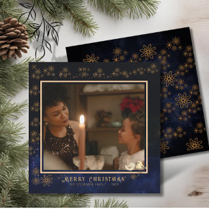 Cartes Pour Fêtes Annuelles Elégant Joyeux Noël Photo Marine Bleu