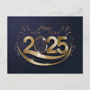 Cartes Pour Fêtes Annuelles Élégant Joyeux Nouvel An 2025 Feu d'artifice
