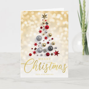 Cartes Pour Fêtes Annuelles Élégant Jumeau de Noël Gold Script