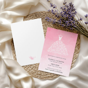 Cartes Pour Fêtes Annuelles Élégant Lacy Bridal Gown Pink Ombre