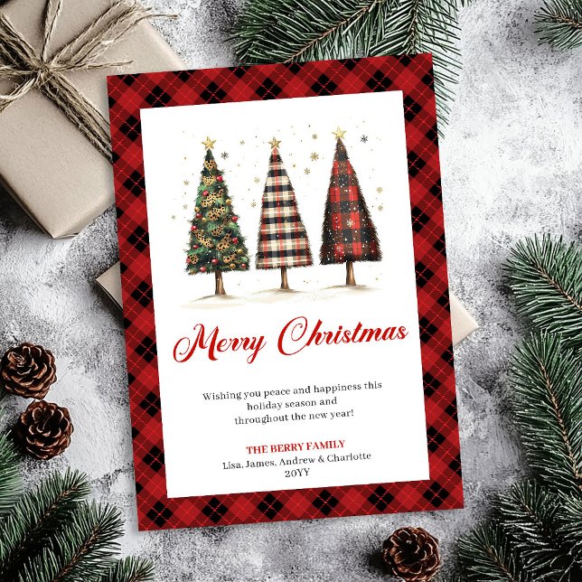 Cartes Pour Fêtes Annuelles Elegant Leopard Christmas Tree Digital Holiday  (Elegant Leopard Christmas Tree Digital Holiday Card)