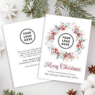 Cartes Pour Fêtes Annuelles Élégant logo d'entreprise Joyeux Noël d'entreprise