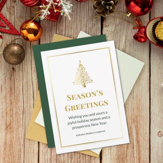 Cartes Pour Fêtes Annuelles Élégant logo professionnel personnalisé Noël vert (Créateur téléchargé)
